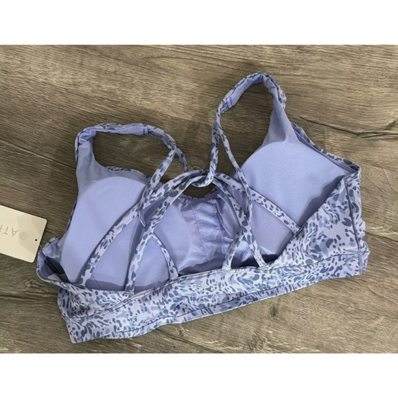 Athleta Solace Printed Bra D-DD Periwinkle Blue 2X NWT $54 Performance Wicking - Picture 5 of 6